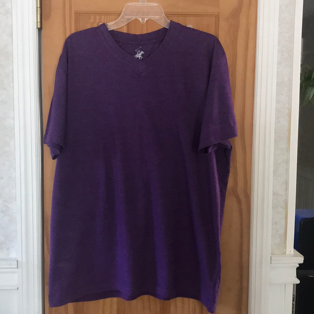 Men’s Beverly Hills Polo Club V-neck T purple